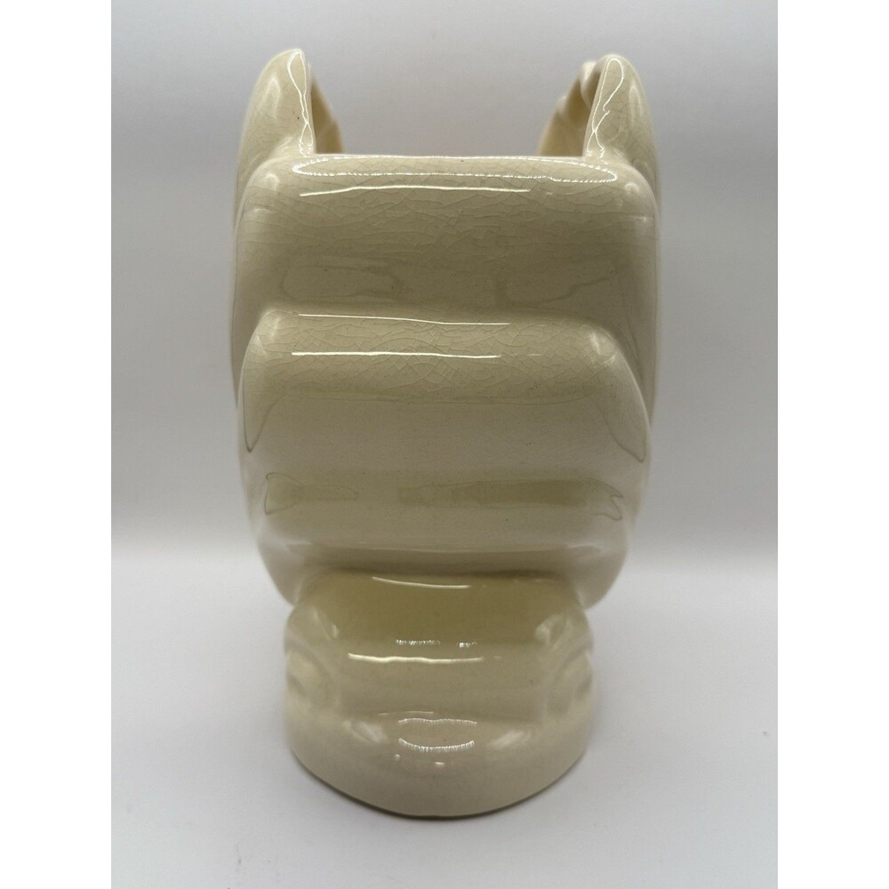 Footed Ceramic Cream Clam Shell Planter Vase Antique? American Bisque? - Picture 2 of 8
